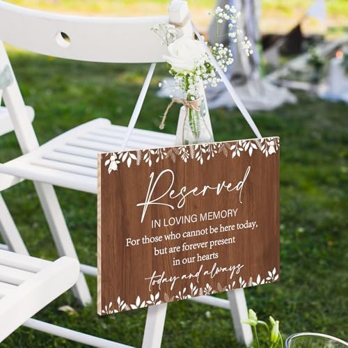 Rustic Wedding Memorial Sign with Ribbon