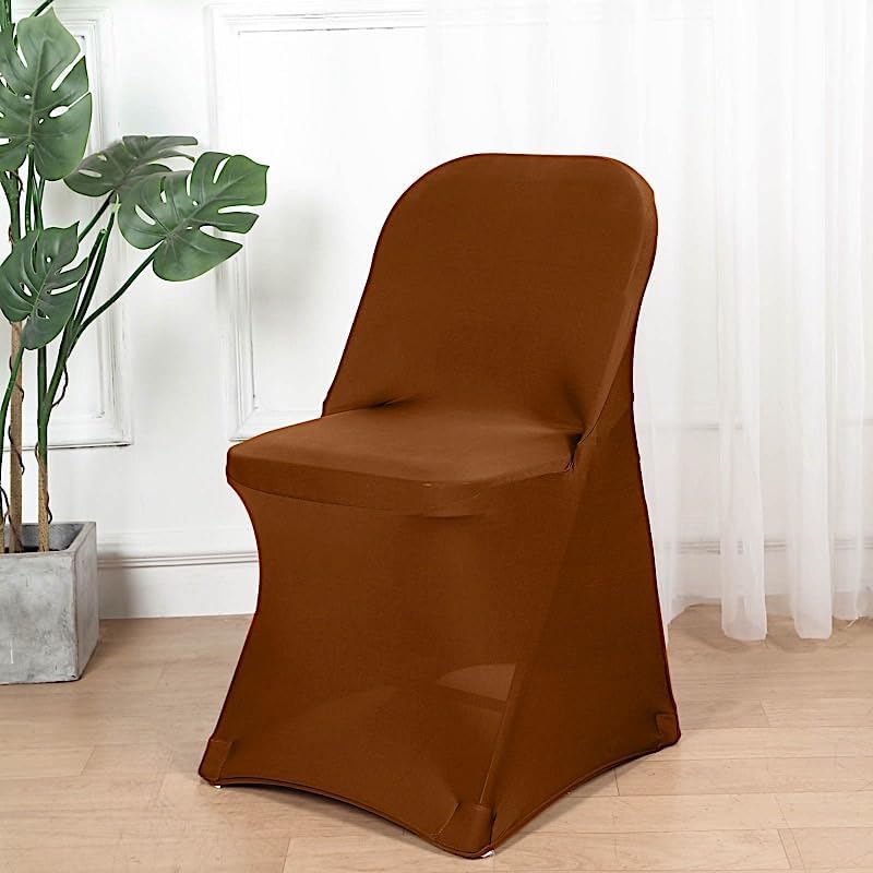 6 pcs Cinnamon Brown Spandex Folding Chair Covers for Parties