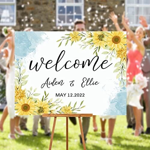 Alioyoit Customizable Wedding Welcome Sign 12x16 Inch 1