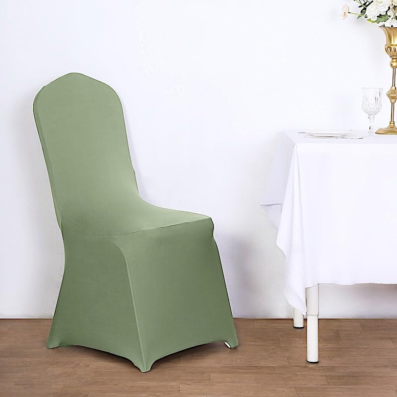 Balsa Circle 6 Pcs Eucalyptus Green Spandex Chair Covers for Parties