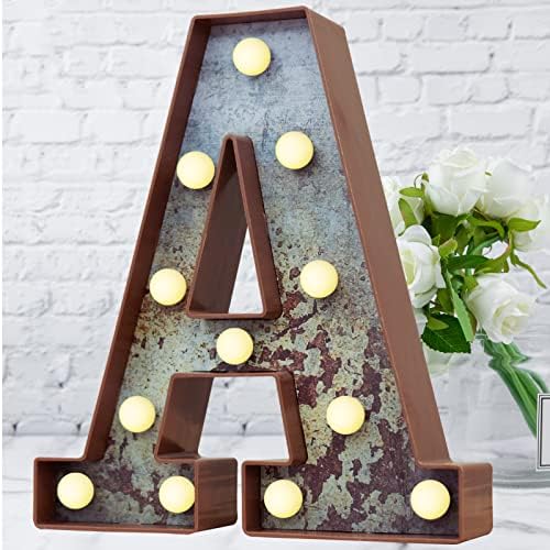 LED Marquee Letter with Rust Metal Effect