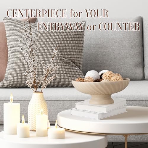 Deobath Large Resin Pedestal Decorative Bowl