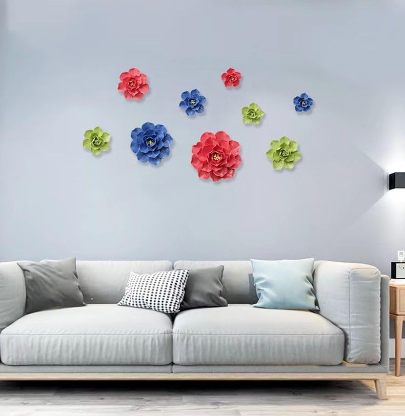 3D Ceramic Flower Wall Art Sculpture by Bi-Sonic Lee