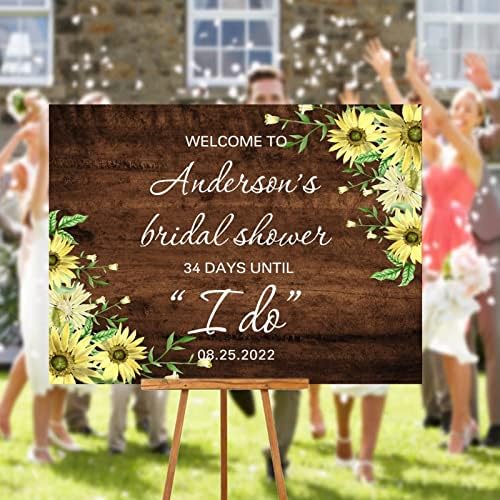 Alioyoit Wedding Welcome Sign Brown Wood Custom