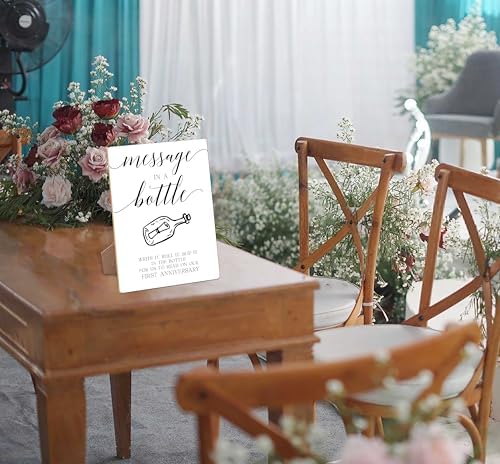 Wedding Message in a Bottle Guest Book Sign with Stand - 8x11 Inch
