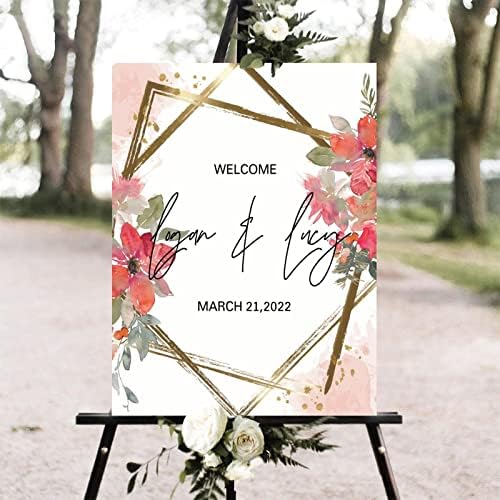 Alioyoit Wooden Wedding Welcome Sign 12x16 Inch 1
