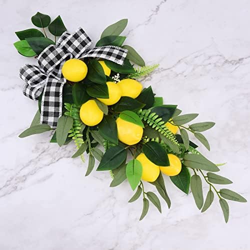 24 Inch Artificial Lemon Teardrop Swag for Front Door
