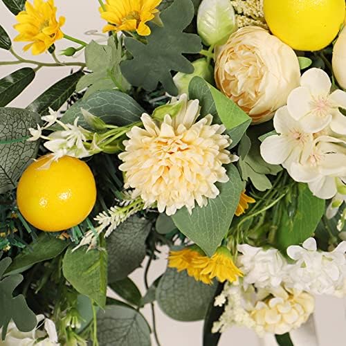 Artificial Lemon Flower Swag 275 Inch Decorative Wreath