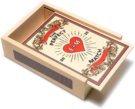 Personalized Couples Matchbox Custom Wooden Keepsake