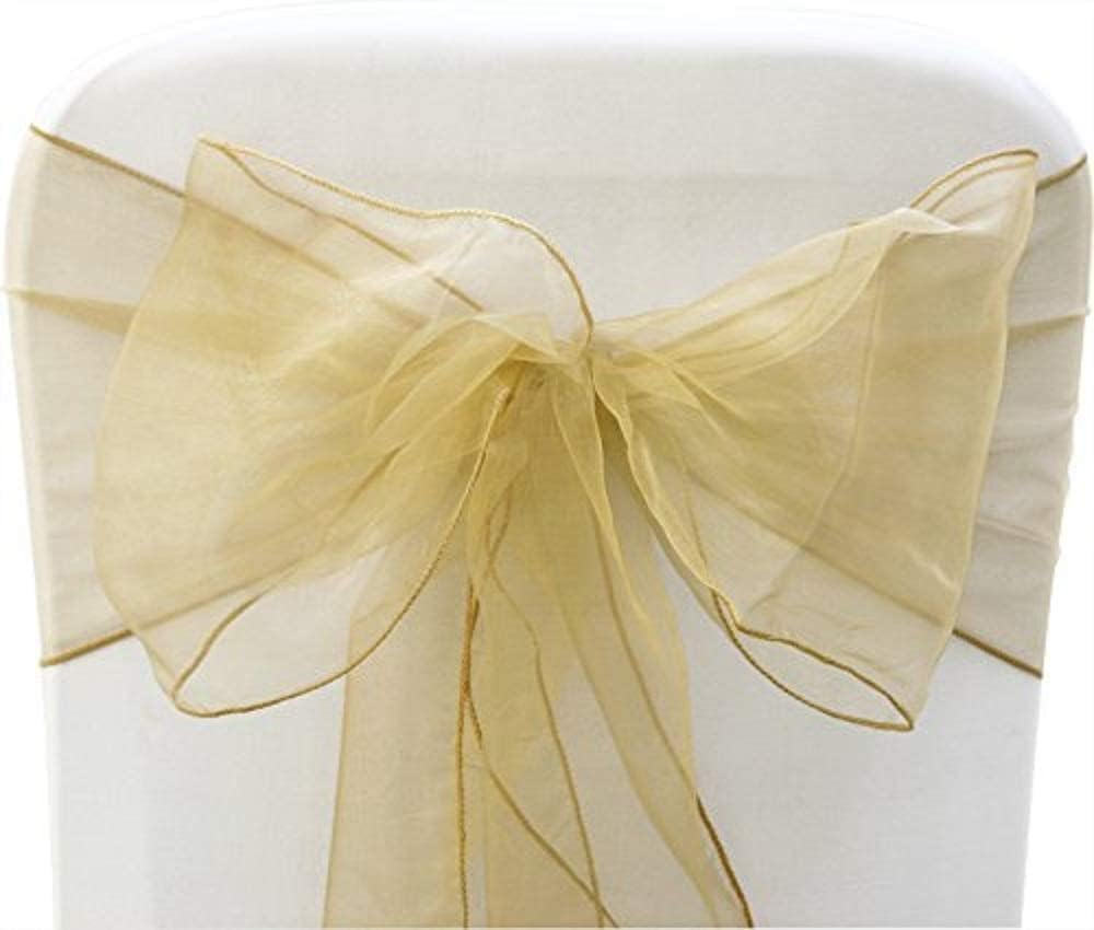 Elegant Organza Chair Sashes Pack of 10