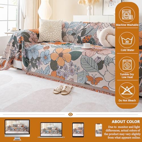 DREAMINGO Vintage Floral Jacquard Sofa Slipcover