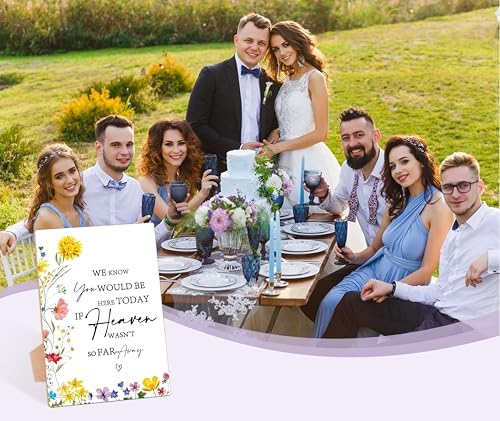 Floral Wedding Ceremony Sign with Stand Pack of 1