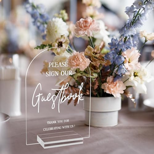 4pcs Clear Acrylic Wedding Signs for Ceremony and Reception