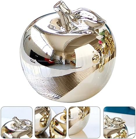 Ciieeo Silver Artificial Apple Decor Statue