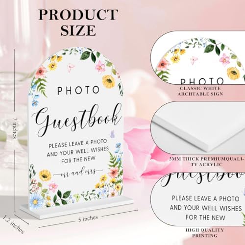 Gold Acrylic Wedding Sign 5x7 Inch Arch