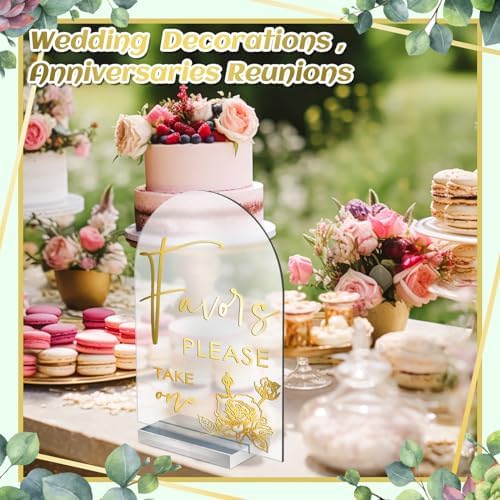 Chunful 4 Pc Clear Acrylic Wedding Sign with Stand