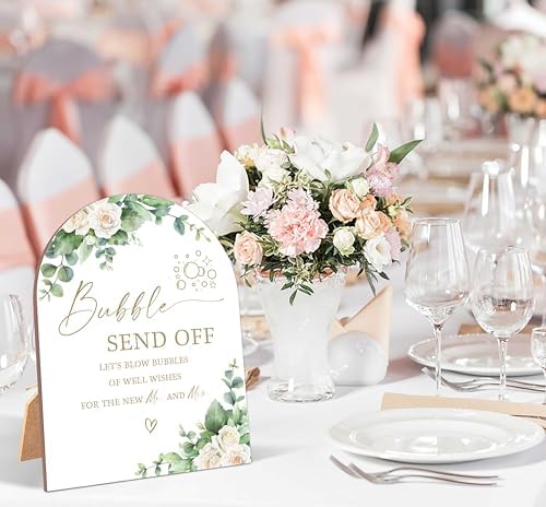 White Rose Bubble Wedding Reception Sign