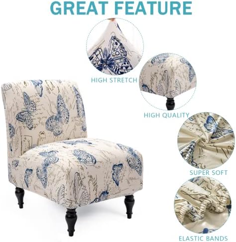Iauddy Armless Accent Chair Slipcover Cover