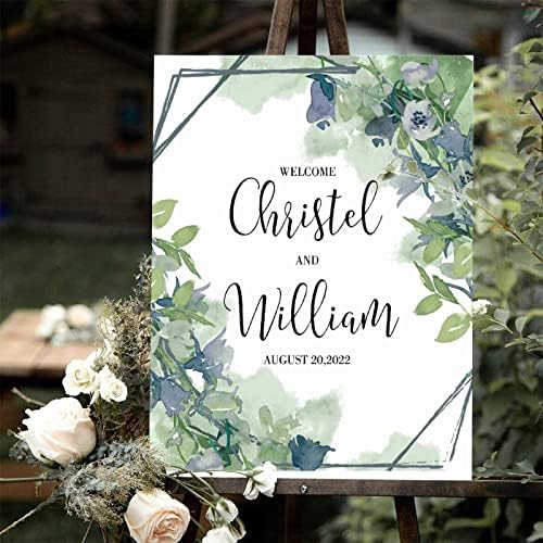 Alioyoit Personalized Wooden Wedding Welcome Sign