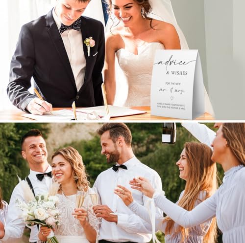 Advice and Wishes for Mr and Mrs Wedding Cards Set 30 Guests