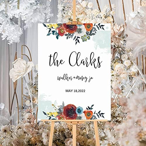 Personalized Wedding Welcome Sign Elegant Wood 12x16 Inch