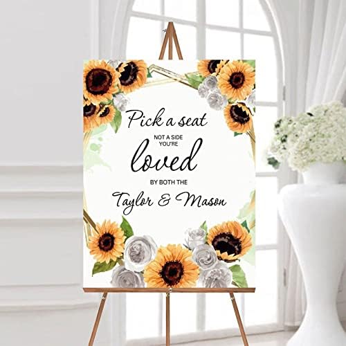 Alioyoit Wedding Welcome Sign with Sunflowers