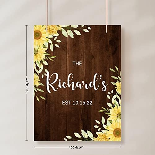 Alioyoit 12x16 Inch Rustic Wood Wedding Welcome Sign