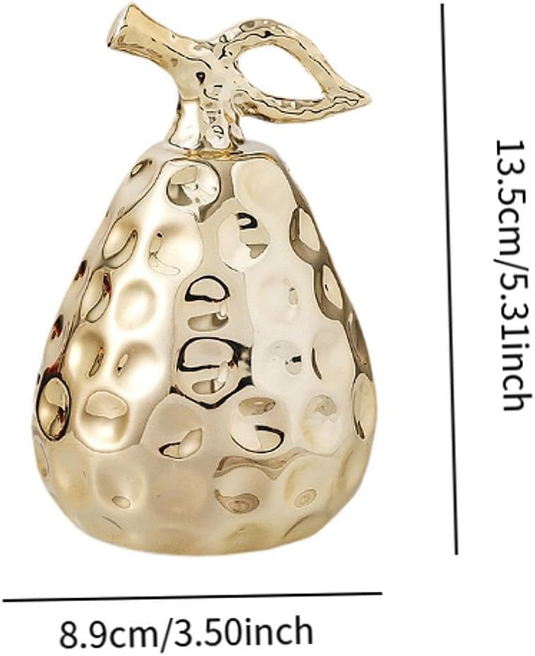 Pear Figurine Ceramic Ornament Gold