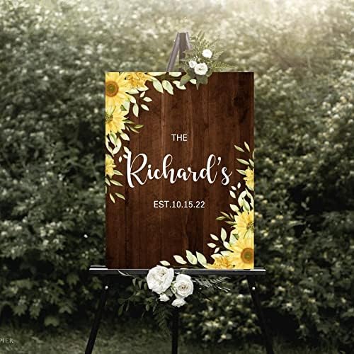 Alioyoit 12x16 Inch Rustic Wood Wedding Welcome Sign
