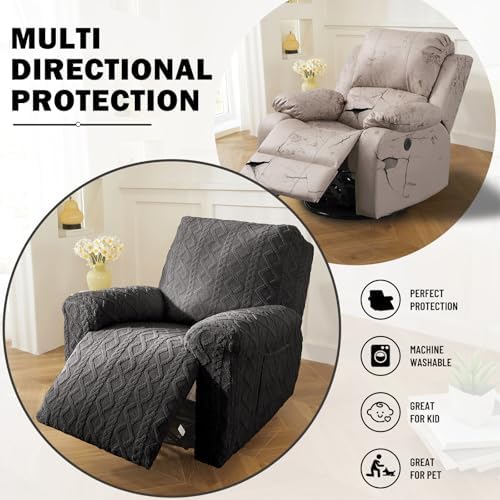 vctops 4 Piece Geometric Plush Recliner Slipcover
