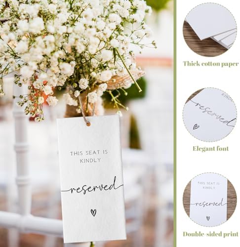 36 Pcs Reserved Seating Chair Signs for Wedding Ceremony