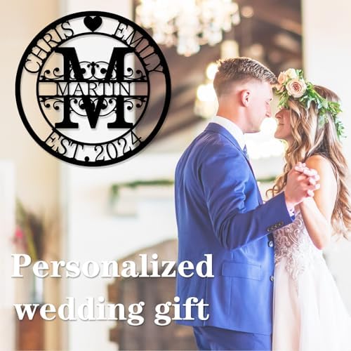 Custom Metal Monogram Sign for Wedding and Family