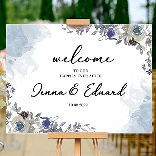 Alioyoit Custom Wedding Welcome Sign 12x16 Inch 1