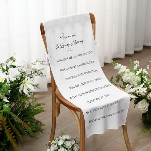 Loving Memory Wedding Chair Sign Banner White 15 x 50