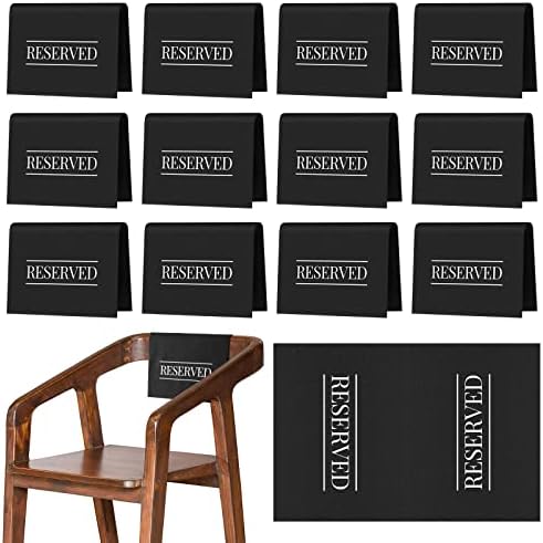 Buryeah Reserved Signs 12pcs Black White Wedding Party Church Pew Seating Placeholders