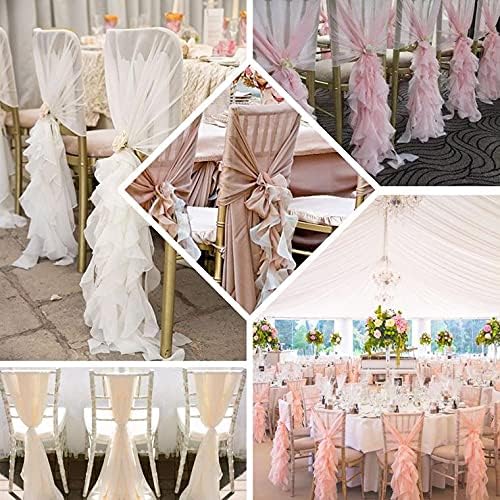 10 Amethyst Curly Chiffon Chair Sashes Wedding Decor