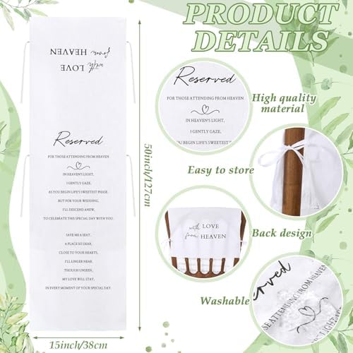 Loving Memory Wedding Chair Sign for Reserved Seats