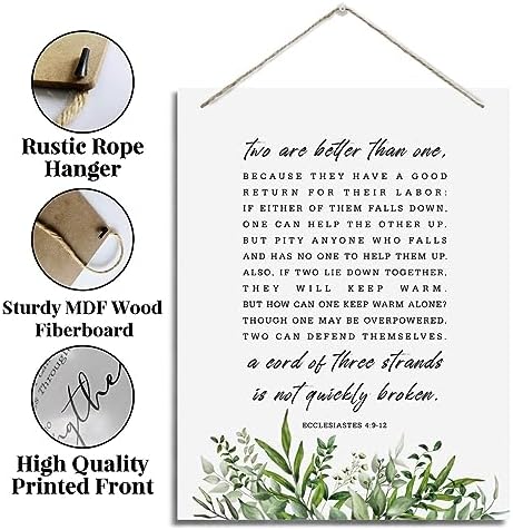 Inspirational Wall Decor Sign with Scripture Quote