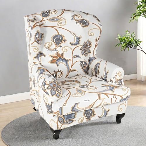 HAOYONG 2 Piece Wingback Chair Slipcover Set