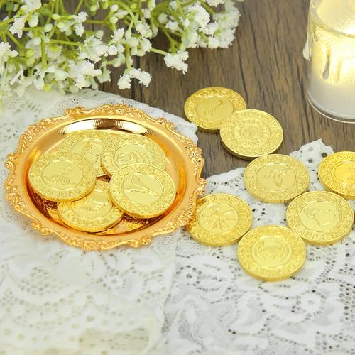 TINGKU Gold Spanish Wedding Coins Set with Tray