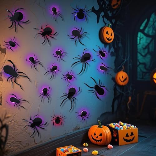 DRDUDU 36 Pack Halloween Spider Wall Decor