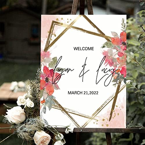 Alioyoit Wooden Wedding Welcome Sign 12x16 Inch 1