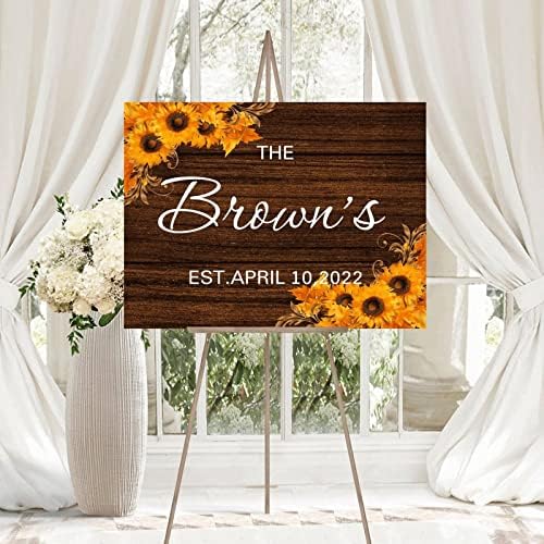 Custom Wedding Welcome Sign with Sunflowers 12x16 Inch