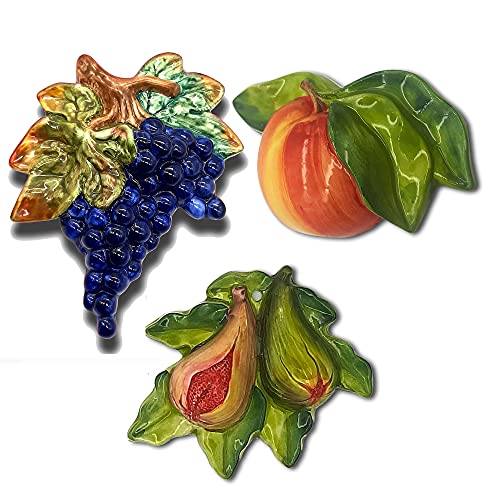Italian Ceramic Fruits Wall Decor Accents