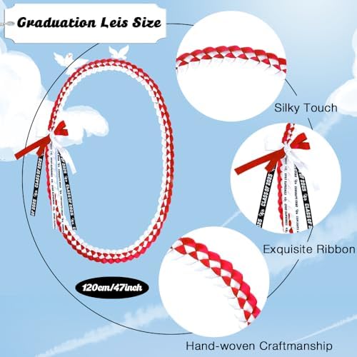 2025 Graduation Lei Accessories Red White