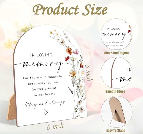 Wildflower In Loving Memory Wedding Sign With Stand