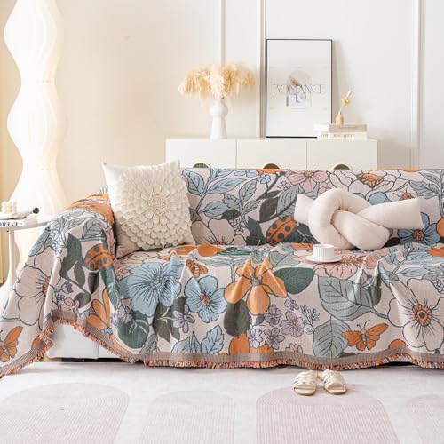 DREAMINGO Vintage Floral Jacquard Sofa Slipcover