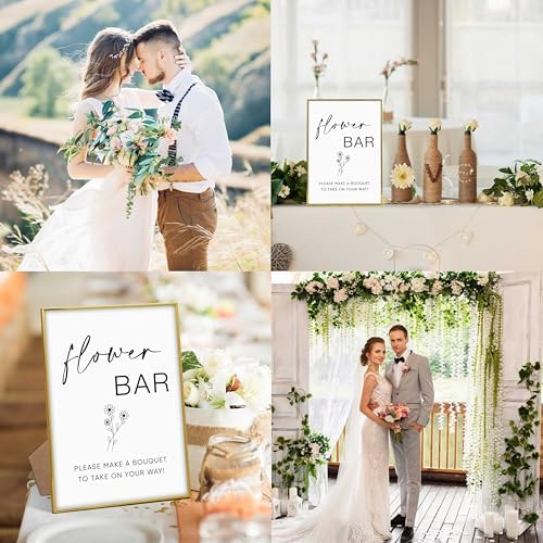 Gold Frame Wood Wedding Sign with Stand 8x11 1