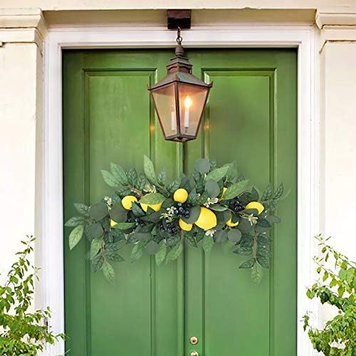 Artificial Lemon Swag Wreath 30 Inch Decor