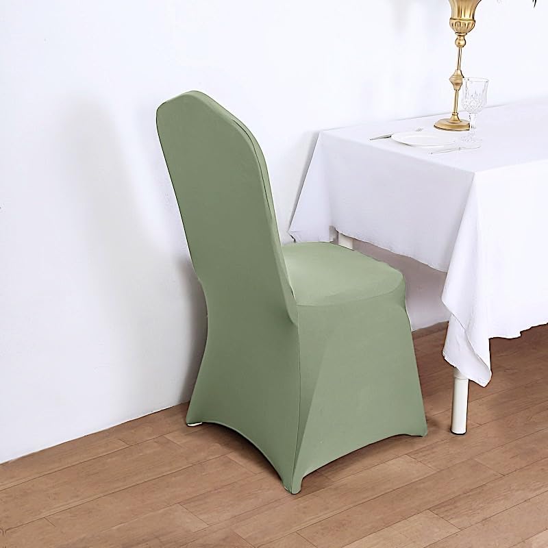 Balsa Circle 6 Pcs Eucalyptus Green Spandex Chair Covers for Parties